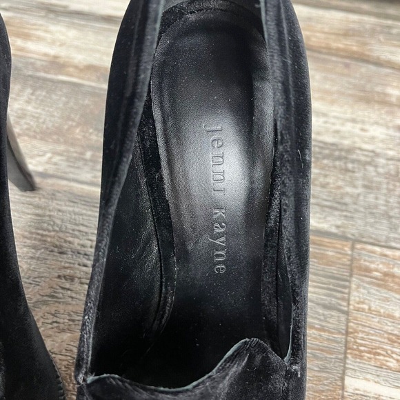 Jenni Kayne Velvet High Heel Loafer Black 37/ US 7 Italy - Picture 6 of 10